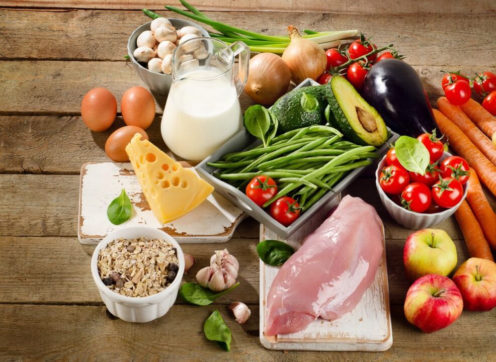 Gastriidiga inimestele lubatud toodete mitmekesisus, järgides dieeti Tabel 6. 
